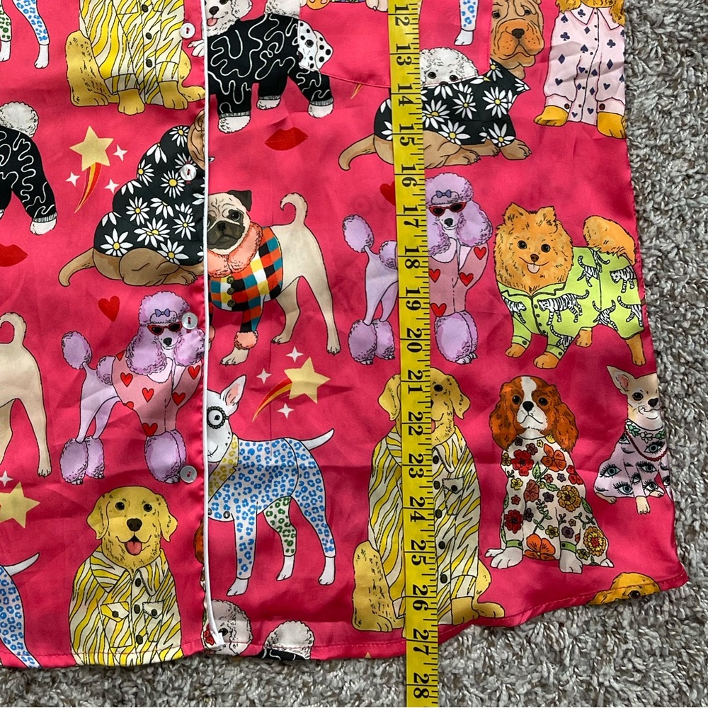 Karen Mabon Pink Dog Print Pajama Top - Picture 7 of 11